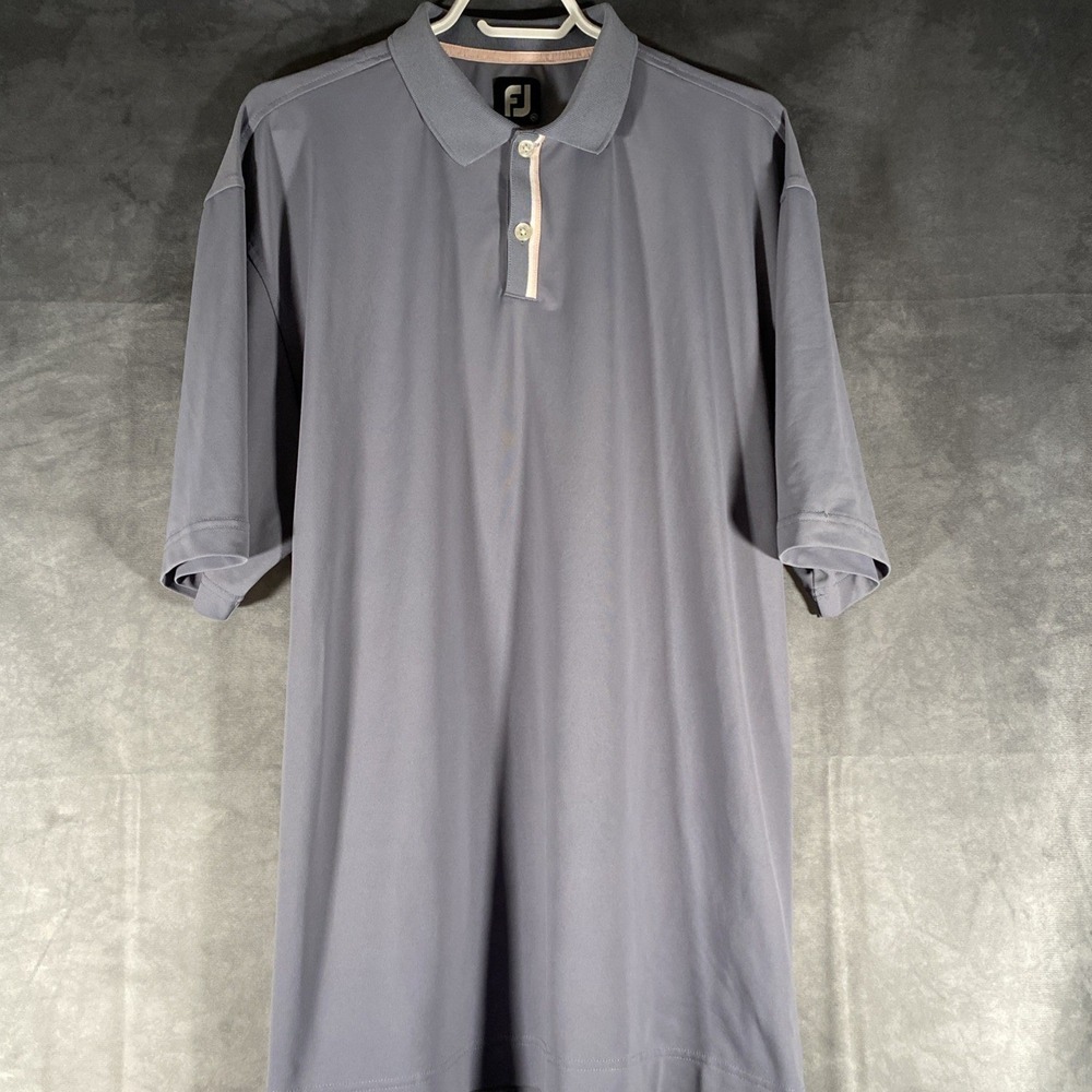 FootJoy Mens XL Gray Performance Golf Polo Shirt Short Sleeve FJ Logo Acushnet‎